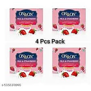                      Milk  Strawberry Luxury Bathing Bar 75 Gms(PACK OF 4)                                              
