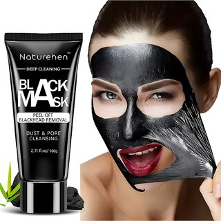                       Naturehen Charcoal Peel-Off Mask  Anti-Pollution, Oil Control  Skin Brightening Face Pack (100g)                                              