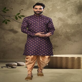                       Raivat Ethnic Purple Colour Cotton Digital Print Kurta Pajama 1558                                              