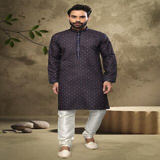                       Raivat Ethnic Blue Colour Cotton Digital Print Kurta Pajama 1568                                              