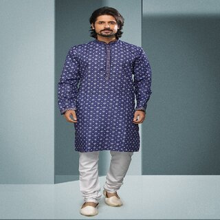                       Raivat Ethnic Purple Colour Cotton Digital Print Kurta Pajama 1586                                              