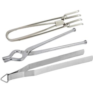                       iWARE KkitchenCare Utensil Holder, Roti Tong  Pincer/Dr. Pakkad. (Roti Chimta, Pakkad  Sansi) (Set of 3)                                              