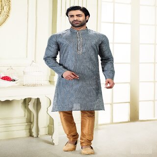 Raivat Ethnic Grey Colour Jacquard Art Silk Thread Work Kurta Pajama 2035 Raivat Ethnic Grey Colour Jacquard Art Silk Thread Work Kurta Pajama 2035