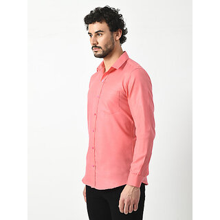 Exclusive Men Alokk Men Regular Fit Self Design Curved Collar Casual Shirt (Pink) 2025 at ShopCi