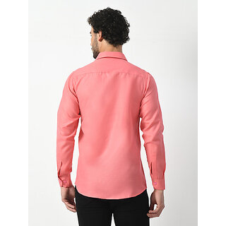 Exclusive Men Alokk Men Regular Fit Self Design Curved Collar Casual Shirt (Pink) 2025 at ShopCi