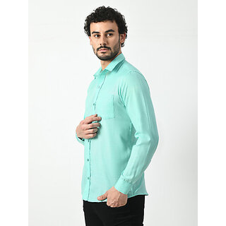 Latest Men Alokk Men Regular Fit Solid Curved Collar Casual Shirt (Light Blue) 2025 at ShopCircu