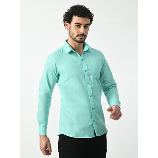 Latest Men Alokk Men Regular Fit Solid Curved Collar Casual Shirt (Light Blue) 2025 at ShopCircu