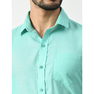 Latest Men Alokk Men Regular Fit Solid Curved Collar Casual Shirt (Light Blue) 2025 at ShopCircu