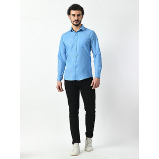 Top Men Alokk Men Regular Fit Solid Curved Collar Casual Shirt (Blue) 2025 at ShopCircuit | ONDC