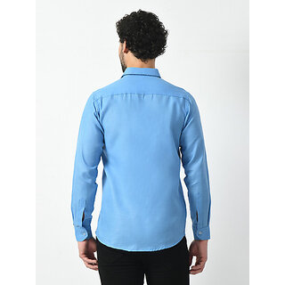 Top Men Alokk Men Regular Fit Solid Curved Collar Casual Shirt (Blue) 2025 at ShopCircuit | ONDC