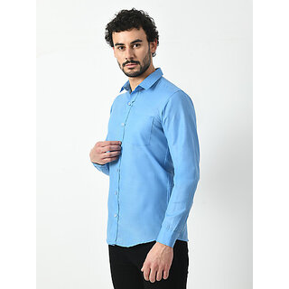 Top Men Alokk Men Regular Fit Solid Curved Collar Casual Shirt (Blue) 2025 at ShopCircuit | ONDC