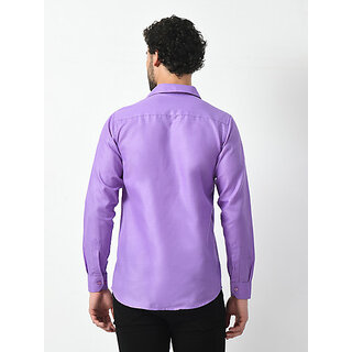 Affordable Men Alokk Men Regular Fit Solid Curved Collar Casual Shirt (Purple) 2025 at ShopCircu