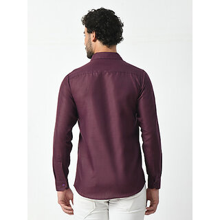 Top Men Alokk Men Regular Fit Solid Button Down Collar Casual Shirt (Purple) 2025 at ShopCircuit