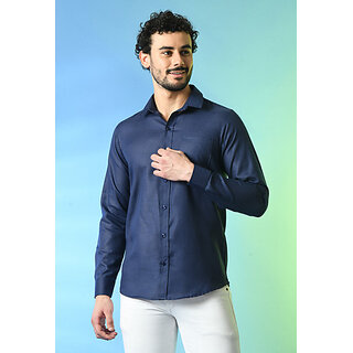 Elegant Men Alokk Men Regular Fit Solid Button Down Collar Casual Shirt (Blue) 2025 at ShopCircu