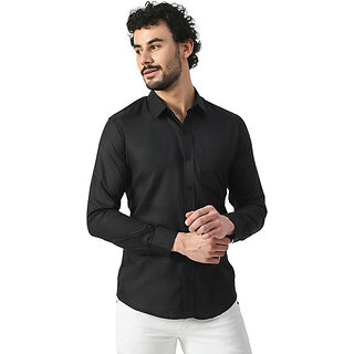 Exclusive Men Alokk Men Regular Fit Solid Button Down Collar Casual Shirt (Black) 2025 at ShopCi
