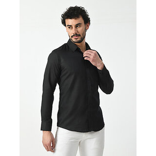 Exclusive Men Alokk Men Regular Fit Solid Button Down Collar Casual Shirt (Black) 2025 at ShopCi