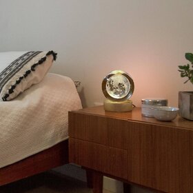 3D Crystal Moon Night Lamp - Decorative Soft Glow for Bedroom
