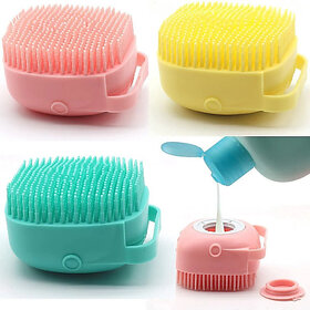 Silicone Soft Bath Shower Brush Body Scrubber with Soap Dispenser G12