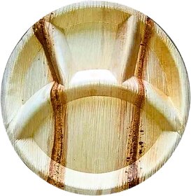 Areca leaf (Supari patta) 4 Compartment Plate - 14 Inches - 10 pcs