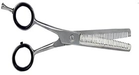 Double Thinning Silver Stainless Steel Salon Scissors with Finger Rest