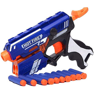                       Hot Fire Soft Bullet Gun Toy with 10 Safe Soft Foam Bullets Guns & Darts(Multicolor)                                              