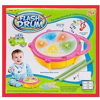 Anmolg Musical 3D Flash Drum Toy for Kids Drum with Light Up Educational Toy Rattle(Multicolor) Anmolg Musical 3D Flash Drum Toy for Kids Drum with Light Up Educational Toy Rattle(Multicolor)