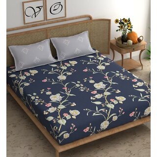 King Size Elastic Fitted Bedsheet with Two Pillow Covers (Fits up to 10 inch mattress) King Size Elastic Fitted Bedsheet with Two Pillow Covers (Fits up to 10 inch mattress)