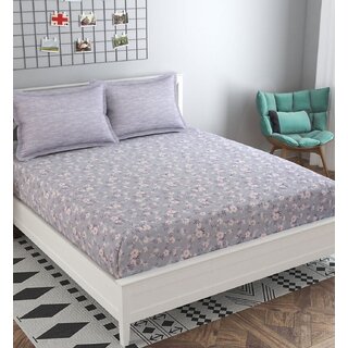                       King Size Elastic Fitted Bedsheet with Two Pillow Covers (Fits up to 10 inch mattress)                                              