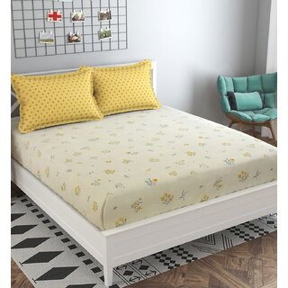 King Size Elastic Fitted Bedsheet with Two Pillow Covers (Fits up to 10 inch mattress) King Size Elastic Fitted Bedsheet with Two Pillow Covers (Fits up to 10 inch mattress)