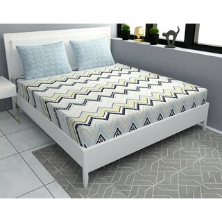 King Size Elastic Fitted Bedsheet with Two Pillow Covers (Fits up to 10 inch mattress) King Size Elastic Fitted Bedsheet with Two Pillow Covers (Fits up to 10 inch mattress)