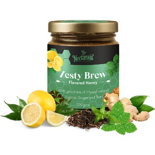 Nectarous Zesty Brew Flavoured Honey (220gm) 100 Natural Herbal Infused Honey Nectarous Zesty Brew Flavoured Honey (220gm) 100 Natural Herbal Infused Honey