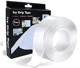 Nano (IVY) Double Side Tape, 2mm Thick, 1.2 Inch Wide with 1'' Cello White Tape ( Combo of 2)