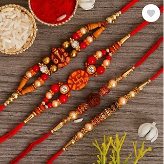 (Pack of 4) Antiqworld Tiranga Gold And Rhodium Plated Alloy Rakhi (Pack of 4) Antiqworld Tiranga Gold And Rhodium Plated Alloy Rakhi