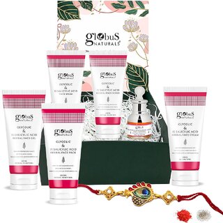 (Combo of 6) Globus Naturals Anti Acne Glycolic 1 Salicylic Acid Rakhi Gift Box For Brother Sister- Face Wash, Face Cream, Face Scrub, Face Pack, Face Gel Face Serum (Combo of 6) Globus Naturals Anti Acne Glycolic 1 Salicylic Acid Rakhi Gift Box For Brother Sister- Face Wash, Face Cream, Face Scrub, Face Pack, Face Gel Face Serum
