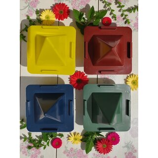                       Durable Big Size Pyramid Plastic Mobile Stand - Hands-Free Phone Holder for All Smartphones Pack of 4                                              