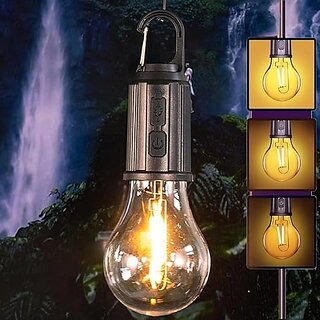                       DesiDiya Rechargeable Camping Lights Waterproof LED Bulb Tent Lights with USB Cable 3 Modes Hanging Camping Lantern, Ha                                              