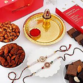                       Fancy Raksha Bandhan Rakhi ( 4 Units) with 2 Bottles of Amul Kool kesar(180ml.) - Combo of 6                                              