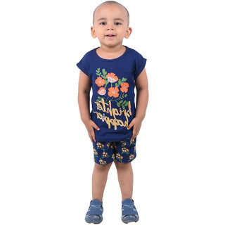 Kid Kupboard Cotton Baby Girls T-Shirt and Short Set, Dark Blue, Half-Sleeves, 3-4 Years KIDS7701 Kid Kupboard Cotton Baby Girls T-Shirt and Short Set, Dark Blue, Half-Sleeves, 3-4 Years KIDS7701