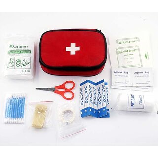 Square medicine bag 10 Piece Kit outdoor first-aid tool with bandage bandage scissors - (Red) Square medicine bag 10 Piece Kit outdoor first-aid tool with bandage bandage scissors - (Red)