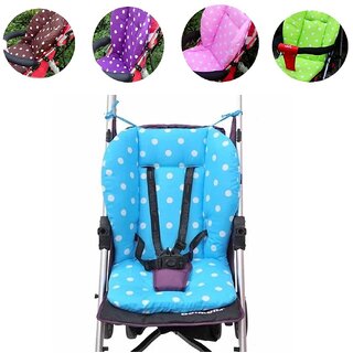                       Baby Thickness Dot Print Stroller Cushion Child Cart Seat Cushion Cotton Thick Mat Stroller Accessories - (Blue)                                              