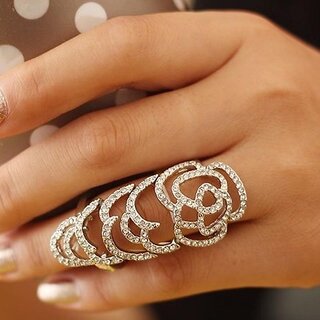                       1Pc/2Pcs Hollow Joint Flexible Ring Section Rose Ring Woman - (Gold, 1 PC)                                              