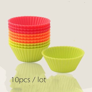 10pcs Mini Silicone Muffin Cups of 5 Cm Round Silicone Cake Cup Cake Baking Mold - (Multicolor, 10PCS) 10pcs Mini Silicone Muffin Cups of 5 Cm Round Silicone Cake Cup Cake Baking Mold - (Multicolor, 10PCS)