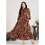 Printed Crepe Long Fancy Gown For Women's Girl