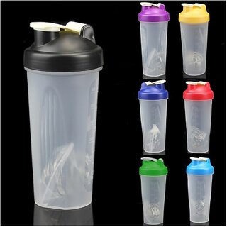                       600ML Smart Shake Gym Protein Shaker  Blender Bottle Drink Whisk Ball Mixer Cup - (White)                                              
