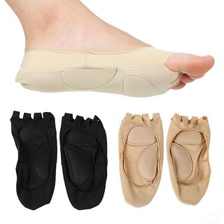                       1Pair Foot Care Massage Toe Socks Five Fingers Toes Compression Socks - (Apricot, Style 2)                                              