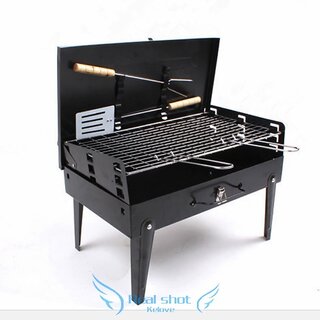                       Square Box Type Barbecue Rack Desktop Gas Stove Outdoor Folding Portable Barbecue Stove 2 Styles - (2)                                              