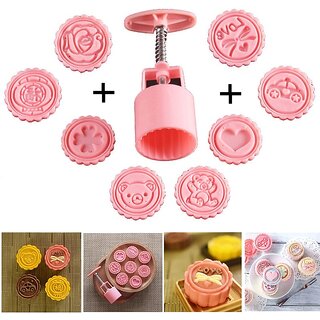 Hand Pressed Moon Cake Mold Cartoon Pattern 8 Biscuit Cake Mold Baking Tool Kitchen Utensils - (White, Square) Hand Pressed Moon Cake Mold Cartoon Pattern 8 Biscuit Cake Mold Baking Tool Kitchen Utensils - (White, Square)