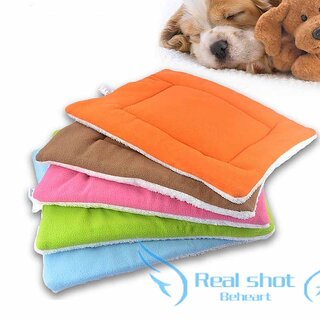                       Pets Cats Kennel Litter Mat Pads Dog House Beds Mats - (Orange, 43cm by 33cm)                                              
