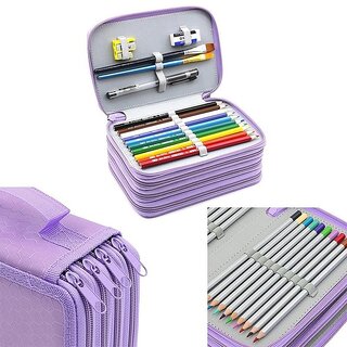                       72 Slots Pencil Organizer, Handy Wareable Colored Pencil Bags Large Portable Watercolor Pencil Wrap Case(without Stationery) - (Black)                                              