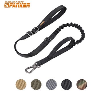 EXCELLENT ELITE SPANKER Tactical Dog Leash Heavy Duty 5-6FT Adjustable No Pull Military Bungee Dog Leash Elastic Leads Rope with 2 Padded Control Handle for Medium Large X-Large Dog - (Camouflage) EXCELLENT ELITE SPANKER Tactical Dog Leash Heavy Duty 5-6FT Adjustable No Pull Military Bungee Dog Leash Elastic Leads Rope with 2 Padded Control Handle for Medium Large X-Large Dog - (Camouflage)